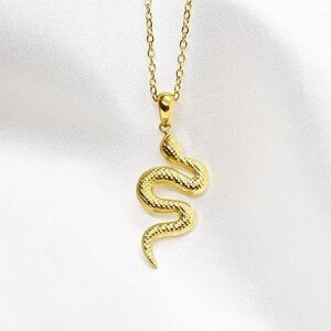 Minimal Gold Snake Necklace